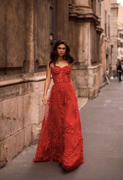 Red Clarina Gown