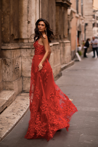 Red Clarina Gown