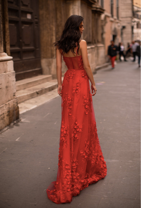 Red Clarina Gown